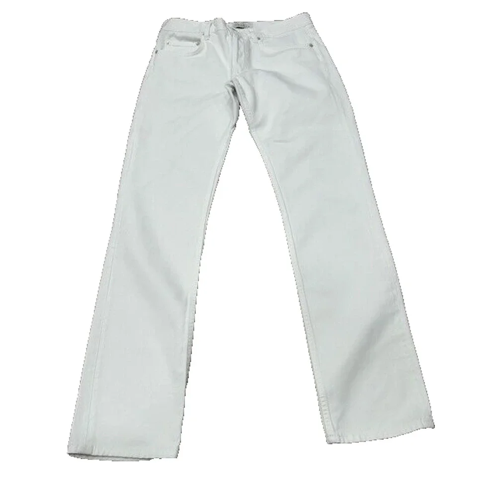 Sandro Paris Womens Droit Jeans Slim Straight Leg Button Fly Denim White Size 32